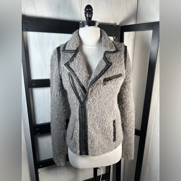 Rag & Bone BOUCLE Alpaca/Wool/Leather Trim Moto Jacket, Size Small, Awesome, A++ - Picture 1 of 8